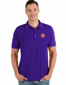 Clemson Tigers Mens Affluent PURPLE Polo LARGE